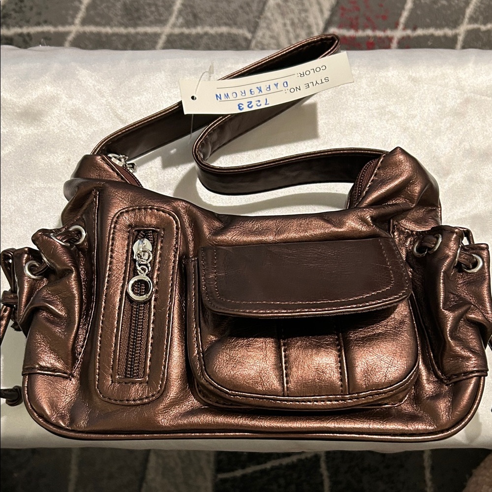 Metallic Bronze Shoulder Bag-NWT